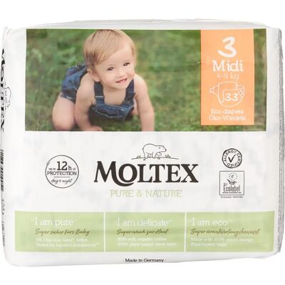 Pannolini ecologici Moltex Taglia 3 - Cura del bambino Pannolini ecologici Moltex Taglia 3 - Cura del bambino