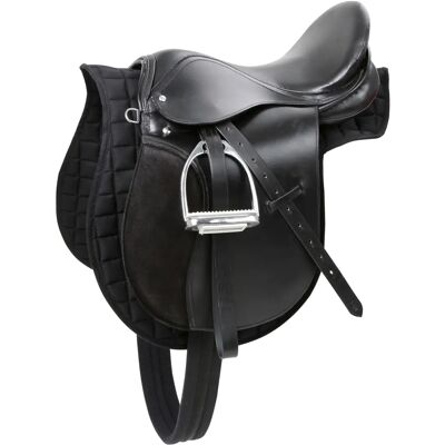 Kerbl Haflinger Sedlový set - Černá, 17,5'' , Ergonomický, Odolný Kerbl Haflinger Sedlový set - Černá, 17,5'' , Ergonomický, Odolný