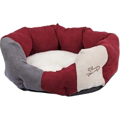 Kerbl Amelie Hundsäng - Sammet, 64x57x14cm, Bordeaux/Grå Kerbl Amelie Hundsäng - Sammet, 64x57x14cm, Bordeaux/Grå