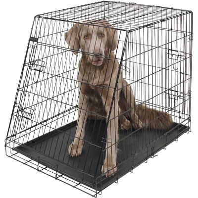 Kerbl Dog Cage - Collapsible, 2 Doors, 76x54x64cm - Black Kerbl Dog Cage - Collapsible, 2 Doors, 76x54x64cm - Black