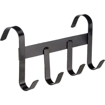 Supporto in metallo Kerbl con 4 ganci - Nero Supporto in metallo Kerbl con 4 ganci - Nero