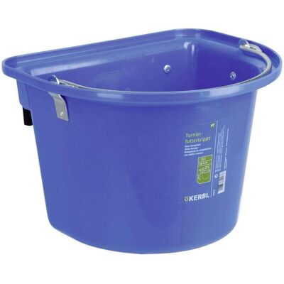 Kerbl 12L Blauwe Voerbak met Handvat & Haken - Voer & Waterbak Kerbl 12L Blauwe Voerbak met Handvat & Haken - Voer & Waterbak