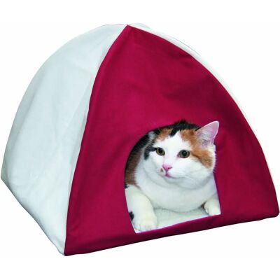 Kerbl Red and White Folding Tipi Tent - Cat & Dog Bed - 40x40x35cm Kerbl Red and White Folding Tipi Tent - Cat & Dog Bed - 40x40x35cm