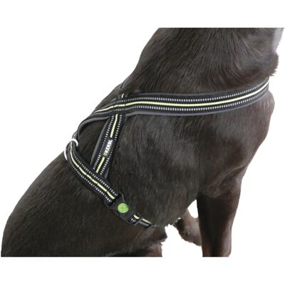 Kerbl Xenos Reflective Dog Harness - Adjustable, Nylon, Black/Neon Yellow Kerbl Xenos Reflective Dog Harness - Adjustable, Nylon, Black/Neon Yellow