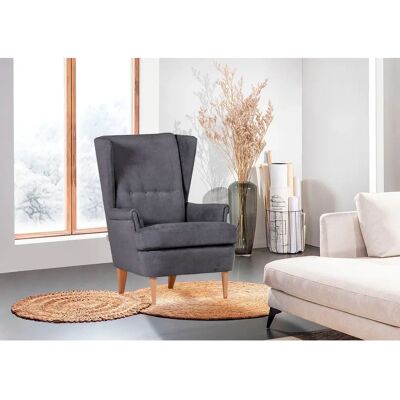 GUTMANN FACTORY Versailles Sessel - Microfaser-Polyester, Eichenbeine, Grau GUTMANN FACTORY Versailles Sessel - Microfaser-Polyester, Eichenbeine, Grau