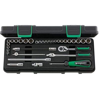 Stahlwille 96011162 33-delat set med hylsnycklar - Metrisk & tum Stahlwille 96011162 33-delat set med hylsnycklar - Metrisk & tum