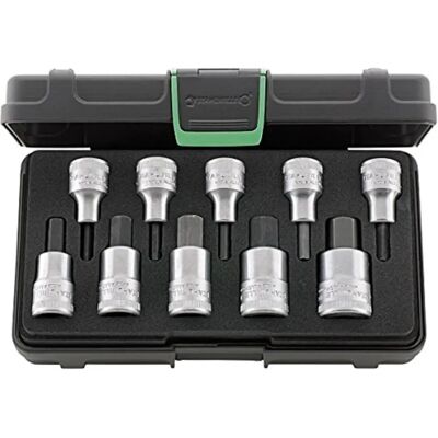 Stahlwille Sechskant-Bitsatz - 10 Stück, 1/2" Antrieb - Langlebig aus Chromstahl Stahlwille Sechskant-Bitsatz - 10 Stück, 1/2" Antrieb - Langlebig aus Chromstahl