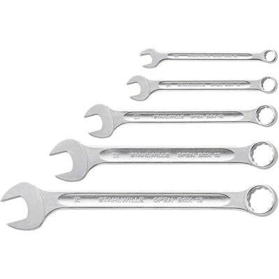 Stahlwille Schraubenschlüssel-Set 8-19mm, Chrom, 5 Stück Stahlwille Schraubenschlüssel-Set 8-19mm, Chrom, 5 Stück