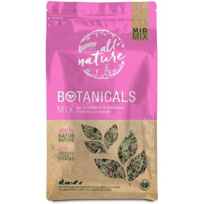 Bunny Nature Bunny Botanicals Mini Mix avec plantain et rose - Collation pour petits rongeurs - Publicité Bunny Nature Bunny Botanicals Mini Mix avec plantain et rose - Collation pour petits rongeurs - Publicité