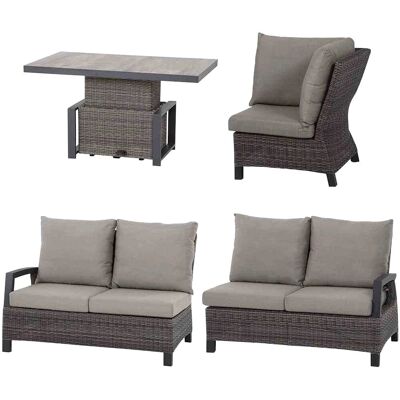 SIENA GARDEN Corido Outdoor Möbel-Set - Aluminium, 4 Sitze, Grau SIENA GARDEN Corido Outdoor Möbel-Set - Aluminium, 4 Sitze, Grau