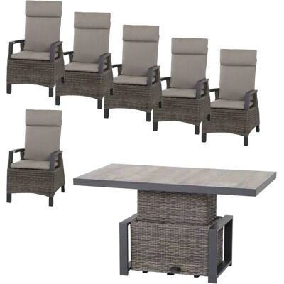 SIENA GARDEN Corido Garten-Esstisch-Set - 6 Sitzplätze, Aluminium, Klapptisch SIENA GARDEN Corido Garten-Esstisch-Set - 6 Sitzplätze, Aluminium, Klapptisch