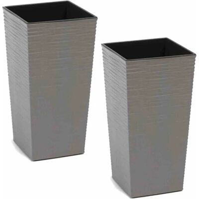 Voss ECO Nizza Pflanzkübel 25cm - Grau Innen/Außen Voss ECO Nizza Pflanzkübel 25cm - Grau Innen/Außen