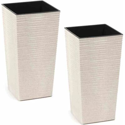 Voss ECO Nizza Vaso di Fiori - 25cm Bianco Voss ECO Nizza Vaso di Fiori - 25cm Bianco