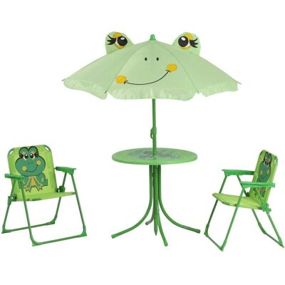 Set per bambini Froggy di Siena Garden - Sedie pieghevoli e parasole Set per bambini Froggy di Siena Garden - Sedie pieghevoli e parasole