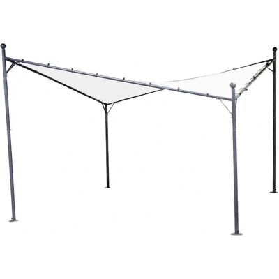 SIENA GARDEN Berlino Stahl Pavillon - 400x400cm, Weiß SIENA GARDEN Berlino Stahl Pavillon - 400x400cm, Weiß