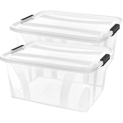 Boîte de rangement Siena Home Anzio - Sans BPA, empilable, 21L - Publicité Boîte de rangement Siena Home Anzio - Sans BPA, empilable, 21L - Publicité