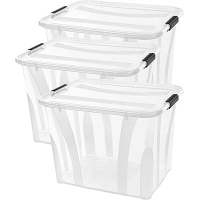 SIENA HOME Boîte de Rangement Anzio - 55L, Transparent, Empilable - Publicité SIENA HOME Boîte de Rangement Anzio - 55L, Transparent, Empilable - Publicité