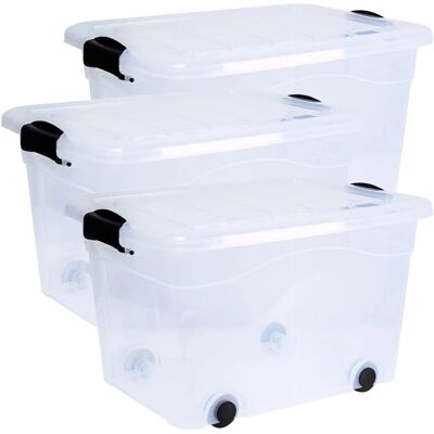 SIENA HOME Anzio Aufbewahrungsbox - 40L, Transparent, mit Rollen SIENA HOME Anzio Aufbewahrungsbox - 40L, Transparent, mit Rollen