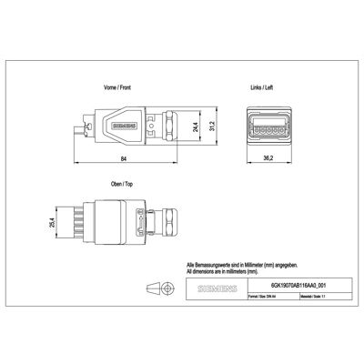 Siemens 6GK1907-0AB11-6AA0 Stromstecker - 5-polig, IP65/IP67 Siemens 6GK1907-0AB11-6AA0 Stromstecker - 5-polig, IP65/IP67