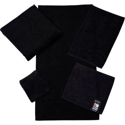 ROSS Gästehandtuch - 6er Pack, Schwarz, 30x50cm - Baumwolle ROSS Gästehandtuch - 6er Pack, Schwarz, 30x50cm - Baumwolle