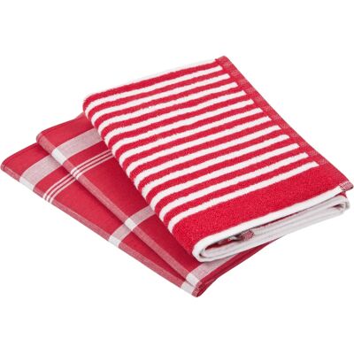 ROSS Exclusiv Rote Geschirrtücher - Geschirrtuch Set 3tlg. ROSS Exclusiv Rote Geschirrtücher - Geschirrtuch Set 3tlg.