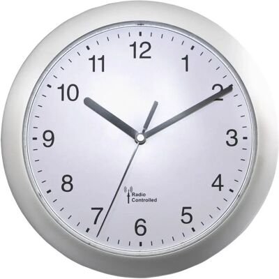 EUROTIME 56787 Zilveren radio wandklok - Wandklok EUROTIME 56787 Zilveren radio wandklok - Wandklok