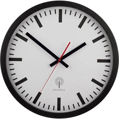 EUROTIME 56862 Radiocontrolle klok - 40cm Zwart EUROTIME 56862 Radiocontrolle klok - 40cm Zwart