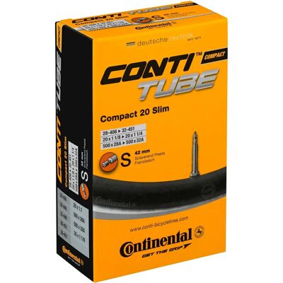 Continental Compact Binnenband - 20x1 1/8 - Zwart - Schrader 40mm Continental Compact Binnenband - 20x1 1/8 - Zwart - Schrader 40mm