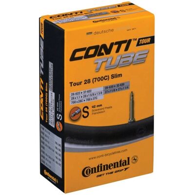 Câmara de ar de bicicleta Continental - Válvula Presta 28" - Estrada, Preto Câmara de ar de bicicleta Continental - Válvula Presta 28" - Estrada, Preto