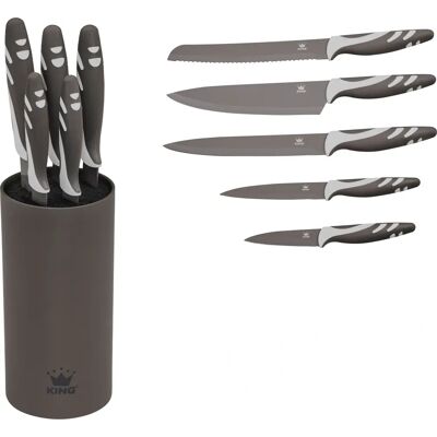 KING - soft touch - grau - Messerblock KING - soft touch - grau - Messerblock