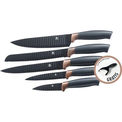 KING Carbon Design Küchenmesser-Set - 5 Messer & Schäler KING Carbon Design Küchenmesser-Set - 5 Messer & Schäler