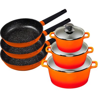 KING Shine Orange Topf-Set - Für Induktion geeignet KING Shine Orange Topf-Set - Für Induktion geeignet