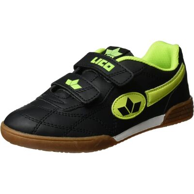 Lico Kinder Bernie V Hallenschuhe - Klettverschluss - Schwarz Zitrone Lico Kinder Bernie V Hallenschuhe - Klettverschluss - Schwarz Zitrone