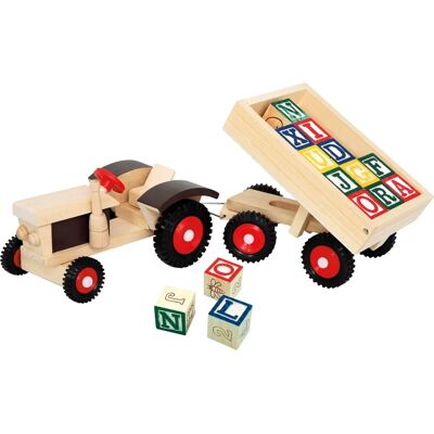 Bino Mertens Traktor i Trä med Trailer - Utbildande Leksak Bino Mertens Traktor i Trä med Trailer - Utbildande Leksak