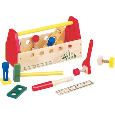 Bino Holz-Werkzeugkasten mit 20 Teilen - Spielzeug-Werkzeugset Bino Holz-Werkzeugkasten mit 20 Teilen - Spielzeug-Werkzeugset