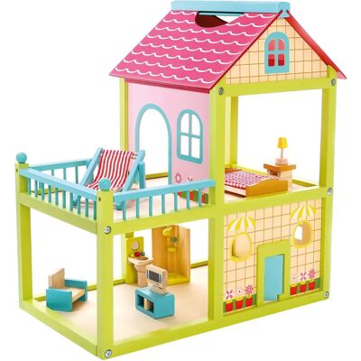 Mertens Bino 83556 - Puppenhaus - Möbliert, 55x50cm Holz Mertens Bino 83556 - Puppenhaus - Möbliert, 55x50cm Holz