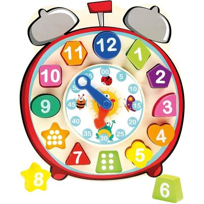 Bino Multifunktionaler Lern-Uhr Spielzeug - Holzformpuzzle Bino Multifunktionaler Lern-Uhr Spielzeug - Holzformpuzzle