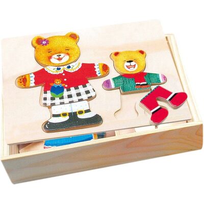 Bino 88023 - Ankleidepuzzle Mutter+Kind - Holzbox Bino 88023 - Ankleidepuzzle Mutter+Kind - Holzbox