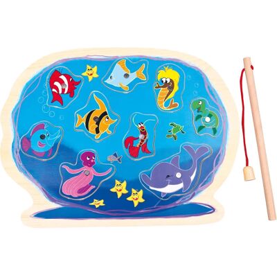Bino 88120 Magnetisches Holzfischpuzzle für Kinder - Formen erkennen Bino 88120 Magnetisches Holzfischpuzzle für Kinder - Formen erkennen