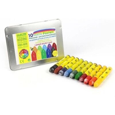 Crayons Pastel ÖkoNORM - 10 Couleurs Écologiques en Boîte Métallique - Publicité Crayons Pastel ÖkoNORM - 10 Couleurs Écologiques en Boîte Métallique - Publicité