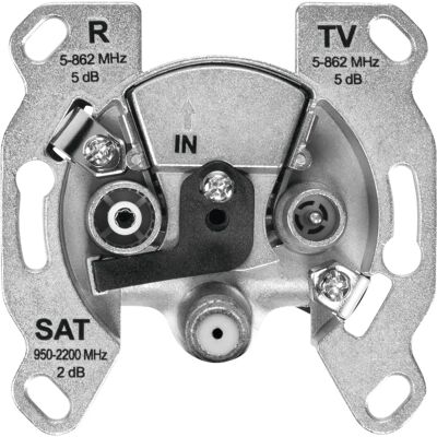 TechniSat TECHNIPRO SV 600 V2 stopcontact SAT + TV + Radio Zilver TechniSat TECHNIPRO SV 600 V2 stopcontact SAT + TV + Radio Zilver