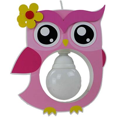 Elobra Różowa Sowa Dziecięca Lampa Wisząca - Ręcznie Robione w Niemczech Elobra Różowa Sowa Dziecięca Lampa Wisząca - Ręcznie Robione w Niemczech