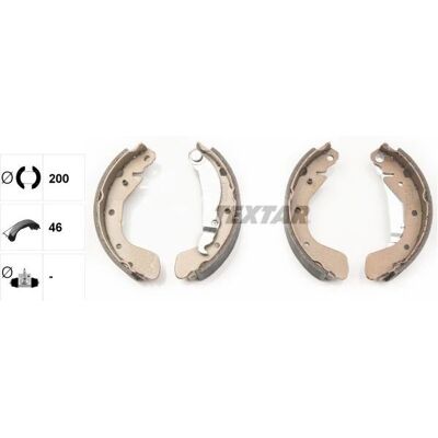 Textar Opel Corsa Tigra Bremsbacken - Handbremshebel - 200mm Durchmesser Textar Opel Corsa Tigra Bremsbacken - Handbremshebel - 200mm Durchmesser