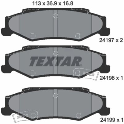 Textar Cadillac XLR, Corvette Brake Pads - Disc with Wear Indicator Textar Cadillac XLR, Corvette Brake Pads - Disc with Wear Indicator