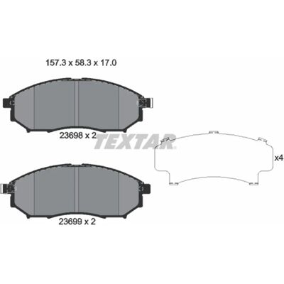 Kit de Plaquettes de Frein TEXTAR 2369803 - Nissan Pathfinder, NP300 Navara, Murano II, Q70 Kit de Plaquettes de Frein TEXTAR 2369803 - Nissan Pathfinder, NP300 Navara, Murano II, Q70