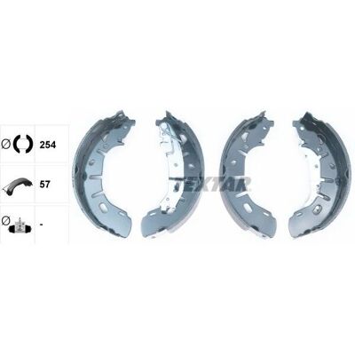 Bremseklodssæt - Håndbremsearm - Indvendig trommel 254mm Bremseklodssæt - Håndbremsearm - Indvendig trommel 254mm