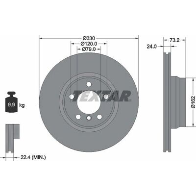 TEXTAR 92242005 Ventilated Disc Brake - Disc Brake TEXTAR 92242005 Ventilated Disc Brake - Disc Brake