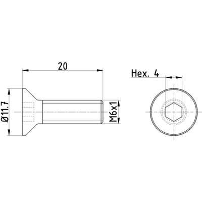 Vis de disque de frein TEXTAR - M6x1, 20mm, Acier, Hexagonal, 2 pcs Vis de disque de frein TEXTAR - M6x1, 20mm, Acier, Hexagonal, 2 pcs