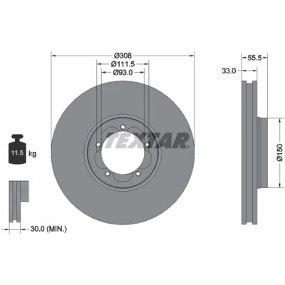 TEXTAR Modell 92273003 Belüfteter Bremsscheibe für Ford Transit - Bremssystem TEXTAR Modell 92273003 Belüfteter Bremsscheibe für Ford Transit - Bremssystem