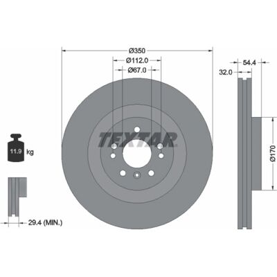 Mercedes-Benz GLE Brake Disc - Ventilated, High Carbon, 112mm Mercedes-Benz GLE Brake Disc - Ventilated, High Carbon, 112mm